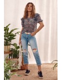 Denim pants with holes on the knees 10770 - Online store - Boutique